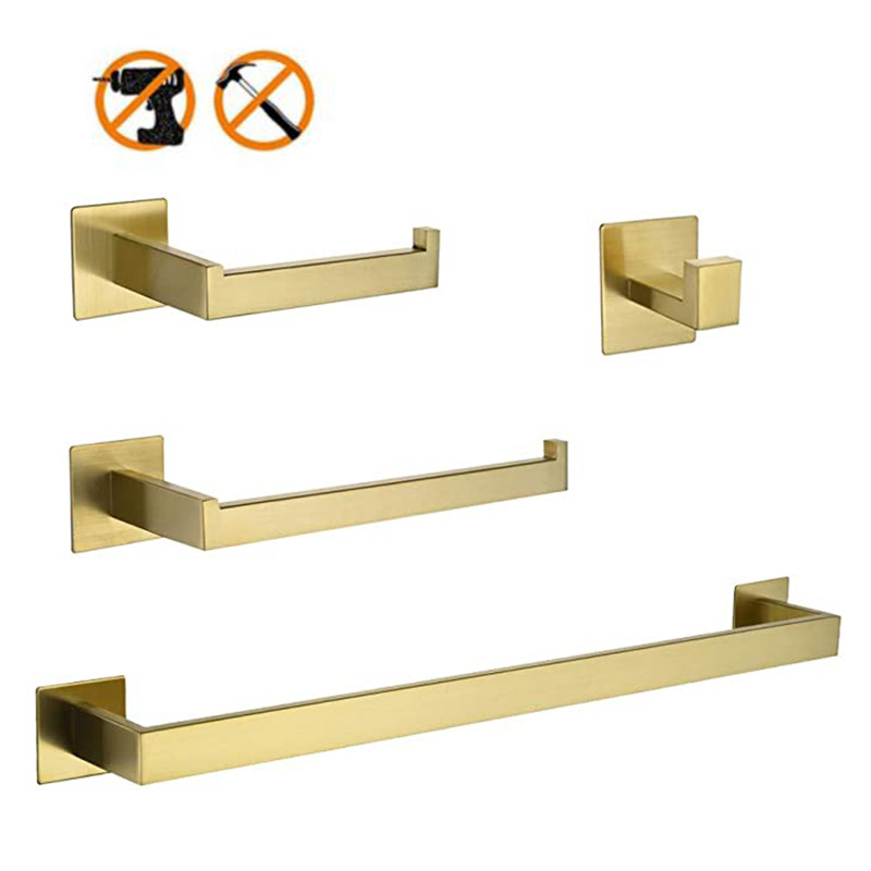 Bathrobe - 304 roestvrijstalen 4-delige gouden badkameraccessoireset inclusief