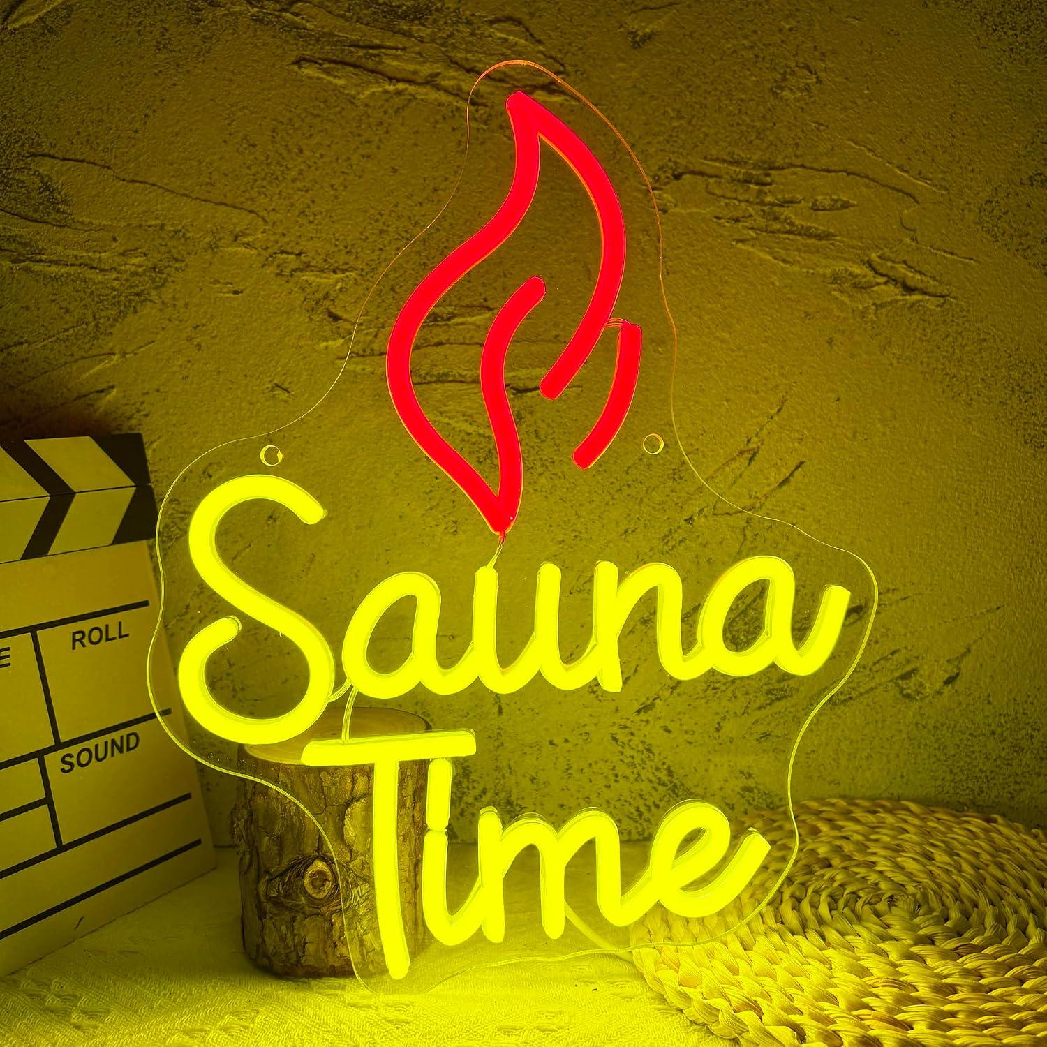Spa Wellness Gym - Sauna Time Neonreclame USB LED-licht voor