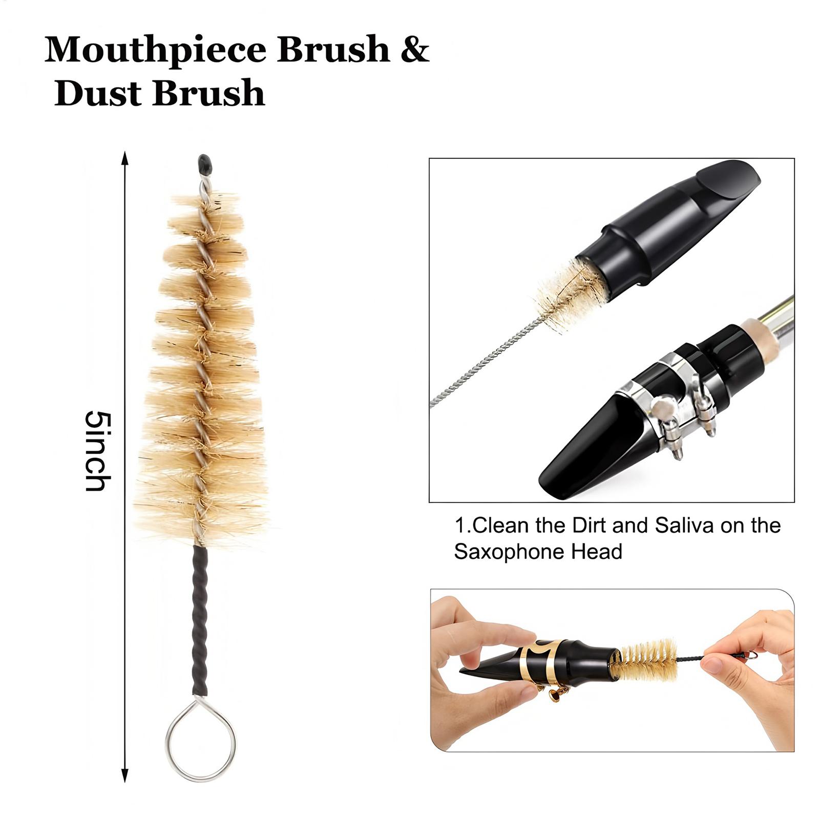 Body Brush - Saxofoonreinigingsset, superabsorberende reinigingsdoek met borstel, reinigingsset