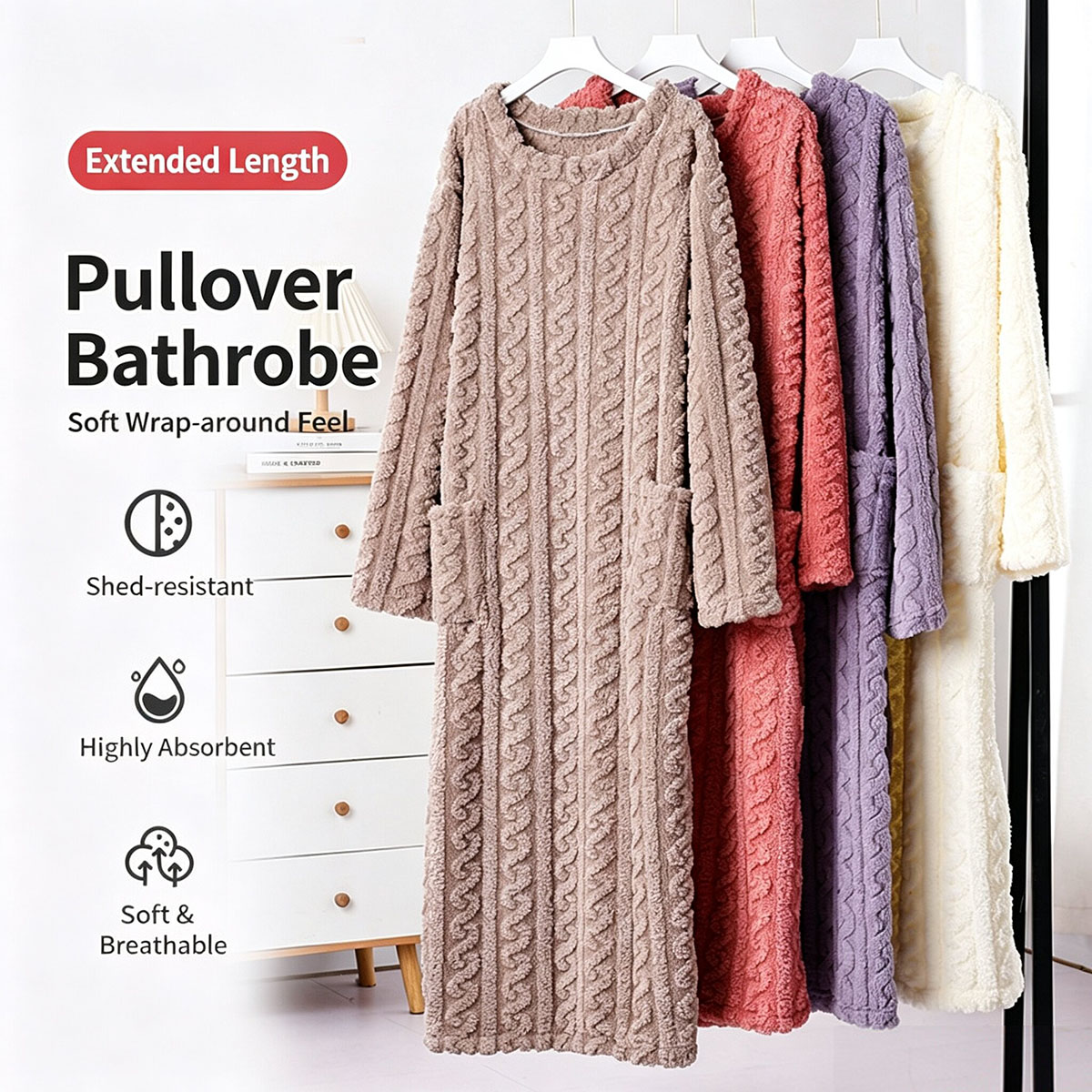 Winterkoraalfluwelen nachtjapo - Bathrobe recensie en prijs